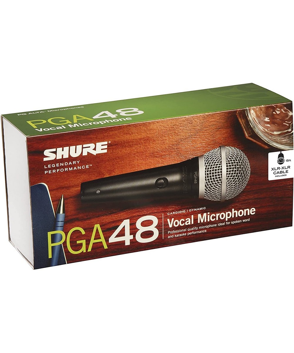 Shure PGA48-XLR Cardioid Vocal Microphone w/ XLR Cable - Central Music