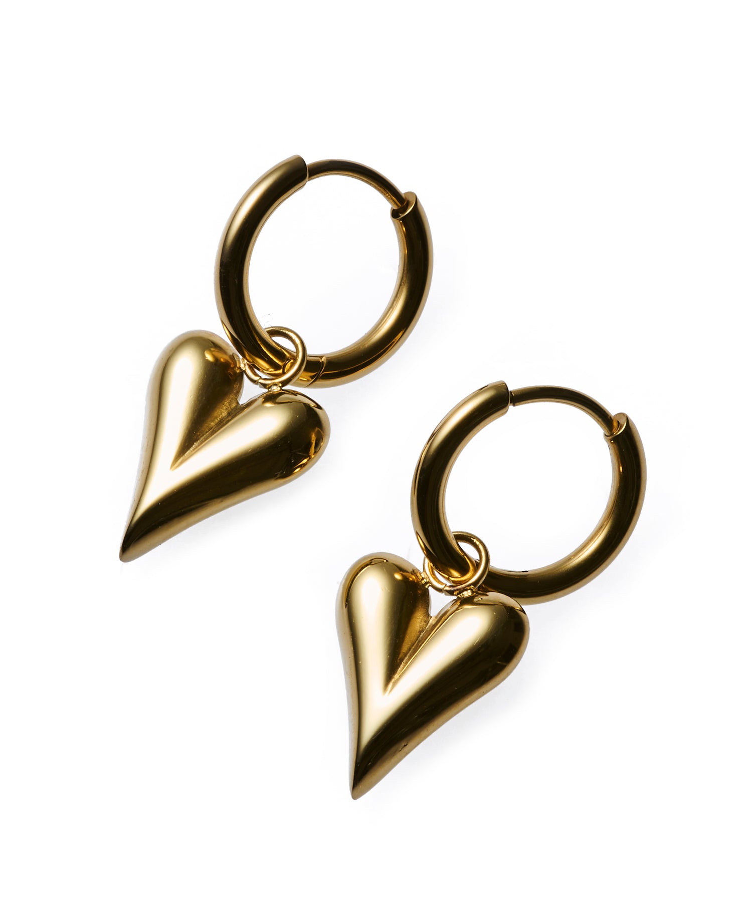 R.ALAGAN TINY PUFFY HEART HOOPS(SILVER) 1PIECE｜R.ALAGAN(ララガン