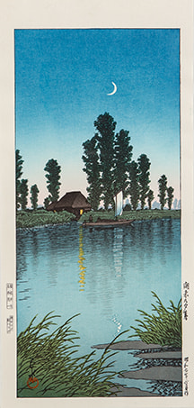 川瀬 巴水 Hasui Kawase 春の月（二宮海岸） | ONLINE STORE | Walls Tokyo