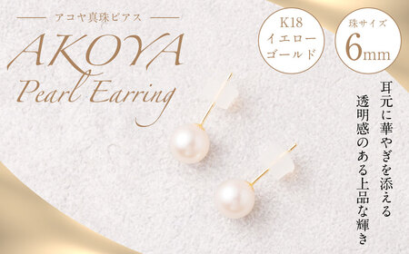 K18 アコヤ真珠 6mm ピアス 真珠 アクセサリー | 熊本県熊本市