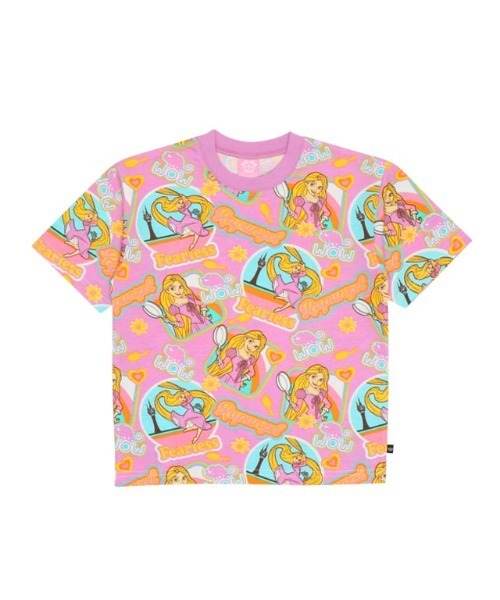 親子お揃い ディズニー ステッカー風総柄 Tシャツ 9534K（Tシャツ