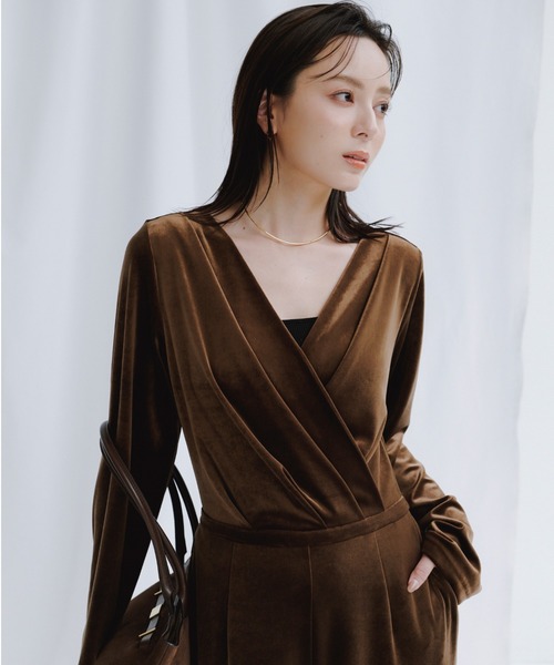 ベロアカットオールインワン（サロペット/オーバーオール）｜anuans