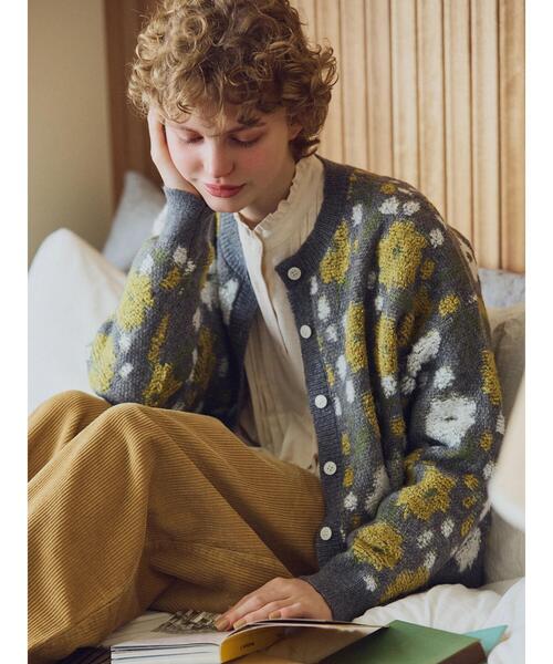 Samansa Mos2（サマンサ モスモス）の「ループ花柄ジャカードニット