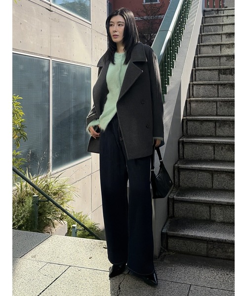 セール】DOUBLE BREASTED MID コート（ピーコート）｜MOUSSY（マウジー