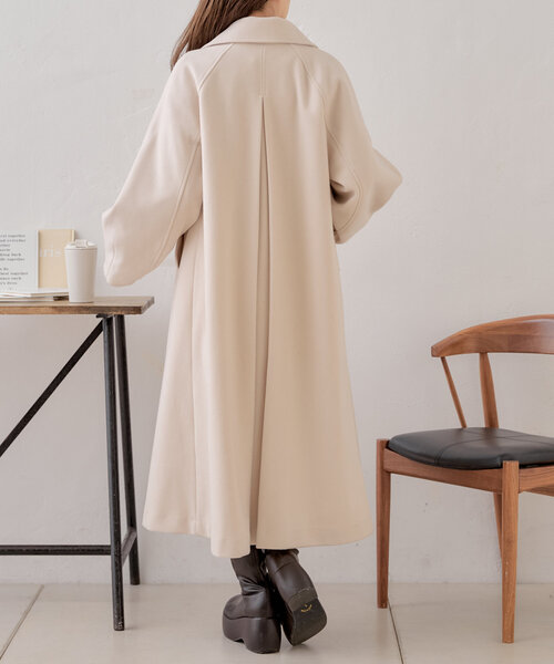 セール】金釦ビッグカラーステンカラーロングコート（その他アウター