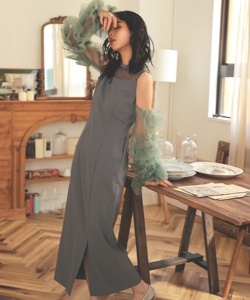 セール】【ANDRESD】detached sleeve dress チュール ドレス
