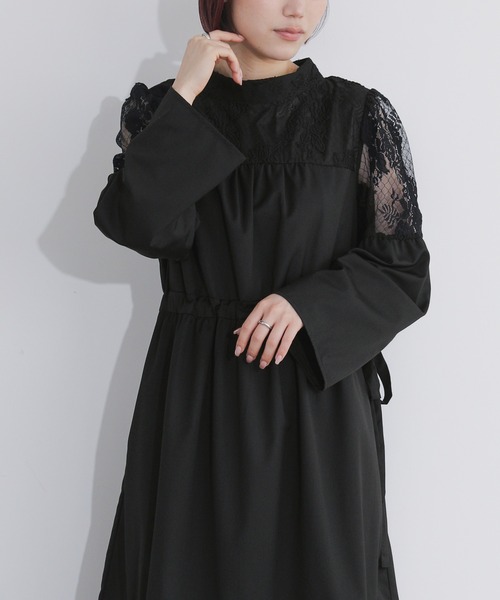 レース切替ティアードワンピース』（ドレス）｜somari imagination