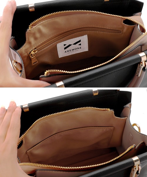 バイカラーのスクエア2WAYバッグ（ショルダーバッグ）｜ANEMONE