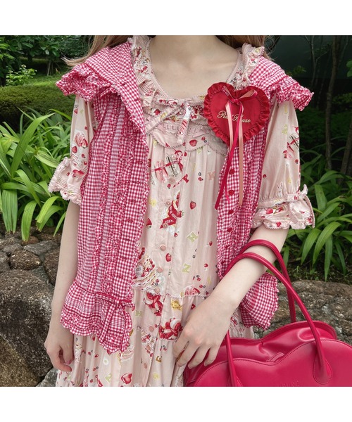 PINK HOUSE（ピンクハウス）の「フード付きフリルベスト（ベスト