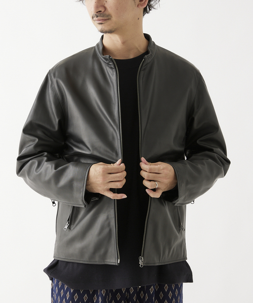 セール】ラムレザー シングルライダースジャケット（ライダース