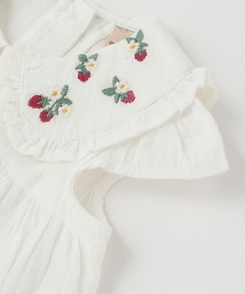 familiar いちご刺繍 ファミリア イチゴ フラワー ブラウス ファミリア