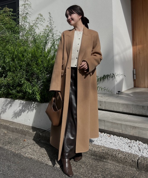 Kazu TAGLIATORE ブリッラ ブラウン チェスターコート Kazu TAGLIATORE