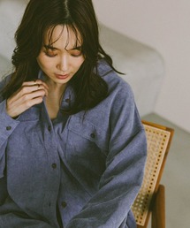 RILY コーデュロイシャツ ブルー Mサイズ RILY corduroyシャツ青 RILY