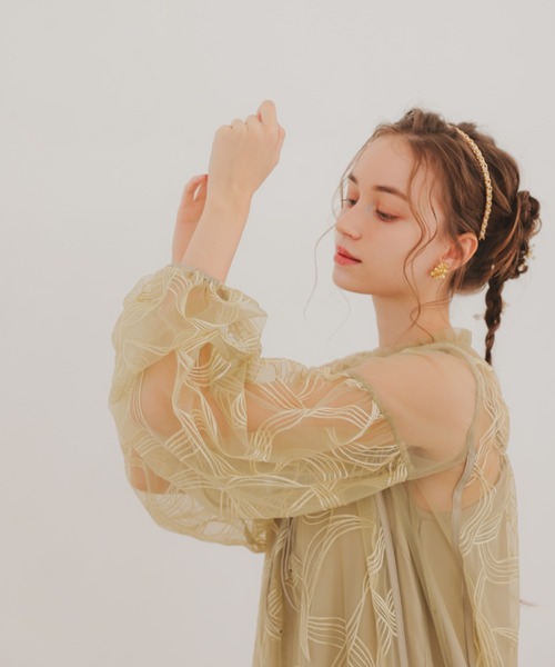 リボン刺繍ギャザードレス（ドレス）｜Dorry Doll（ドリードール）の