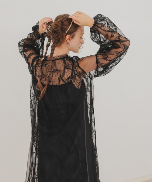 リボン刺繍ギャザードレス（ドレス）｜Dorry Doll（ドリードール）の