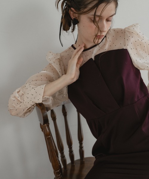 ドットスリーブマーメイドドレス（ドレス）｜Dorry Doll（ドリードール