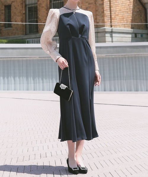 ドットスリーブマーメイドドレス（ドレス）｜Dorry Doll（ドリードール