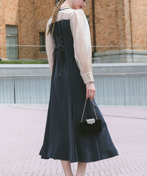 ドットスリーブマーメイドドレス（ドレス）｜Dorry Doll（ドリードール