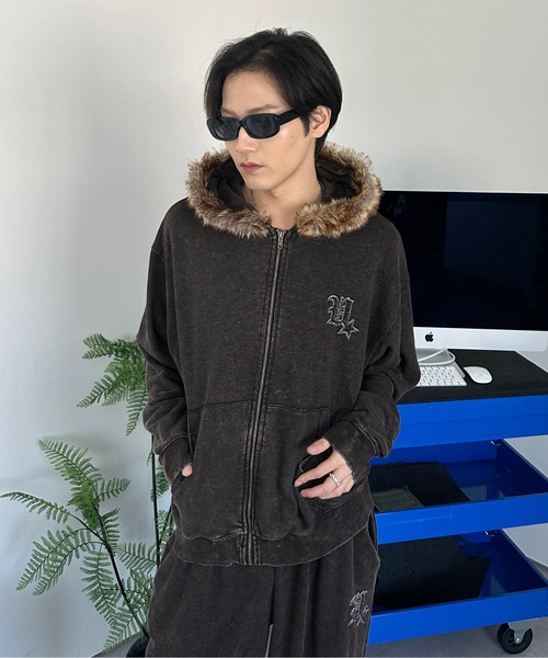 JSB loveファー パーカー J.S.B. LOVE フェイクファーパーカー L