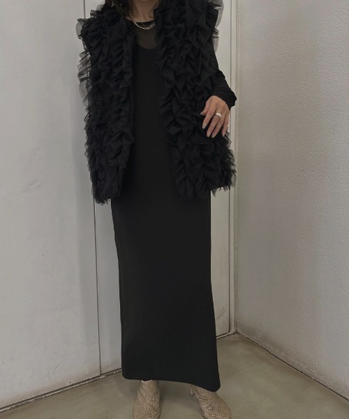 Ameri（アメリ）の「I LINE TULLE VEST SET DRESS（ドレス）」 - WEAR