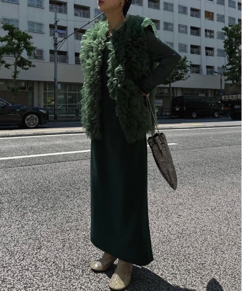 Ameri（アメリ）の「I LINE TULLE VEST SET DRESS（ドレス）」 - WEAR