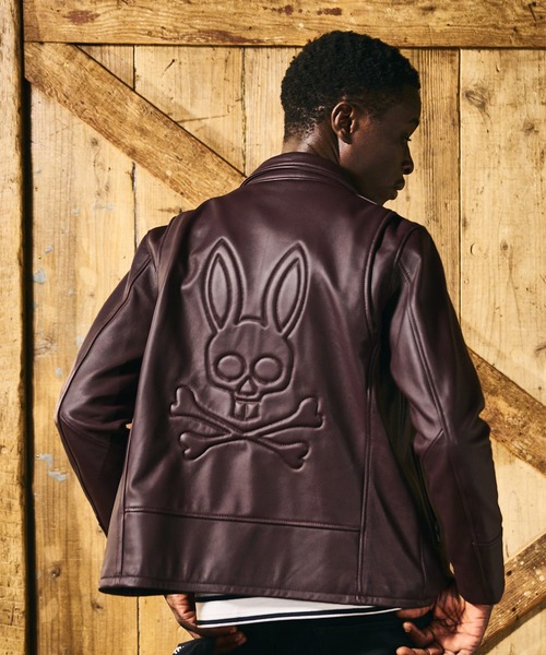Psycho Bunny（サイコバニー）の「シープレザー トラッカージャケット