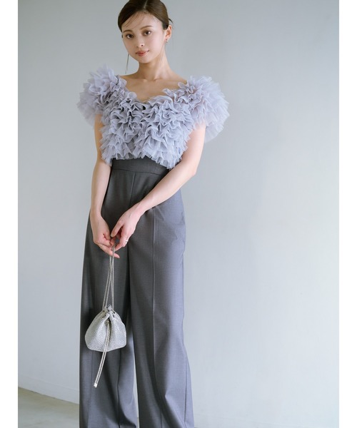 SNIDEL（スナイデル）の「チュールボレロセットオールインワン