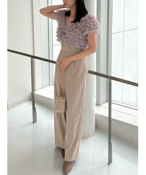 SNIDEL（スナイデル）の「チュールボレロセットオールインワン