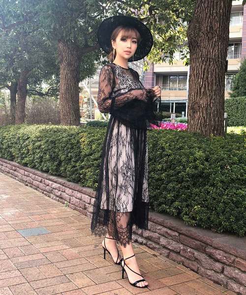 SNIDEL エンブロイダリーレースワンピース レースエンブロイダリー