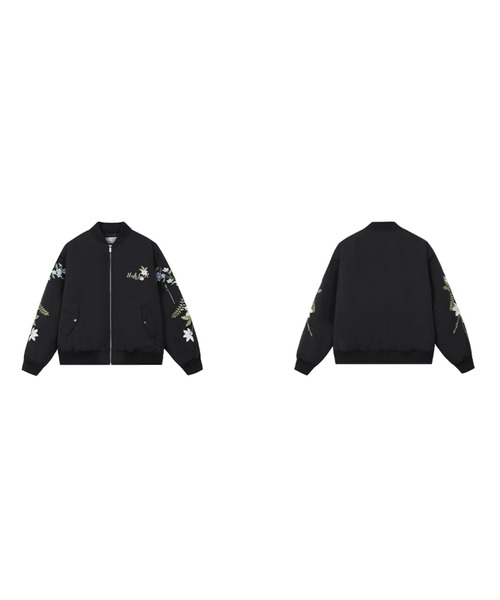 花柄刺繍ブルゾン MA-1 ボンバージャケット オーバーサイズ ユニ