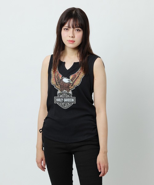 90s USA製 ハーレーダビッドソン イーグル 炎 両面 タンクトップ XL