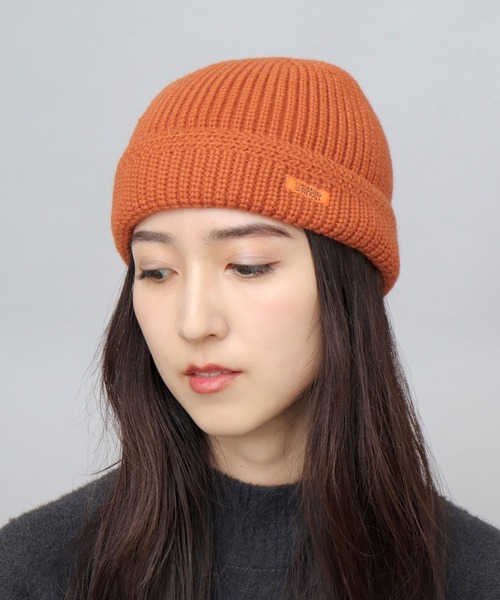 PERVERZEウールニット帽 黒・オレンジ｜PERVERZEウールニット帽 黒