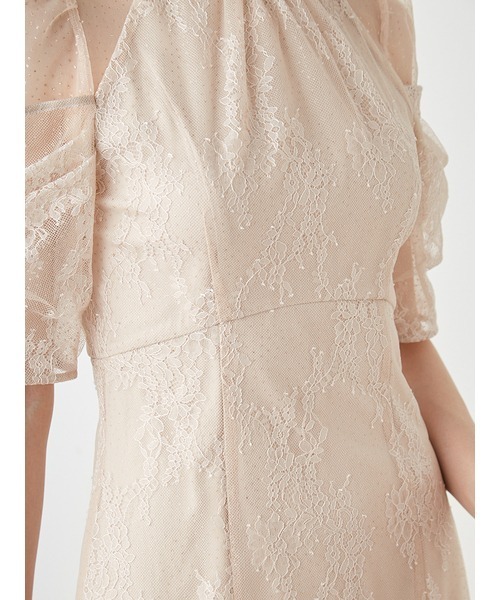 SNIDEL（スナイデル）の「デザインスリーブレースドレス（ワンピース