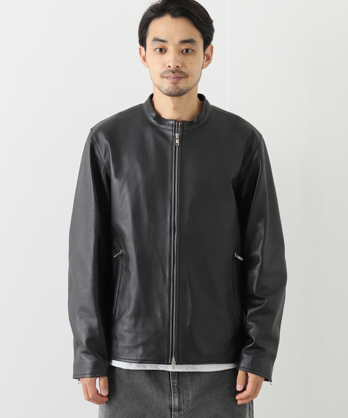 nano BASE ラムレザー シングルライダースジャケット 黒 M 美品 nano