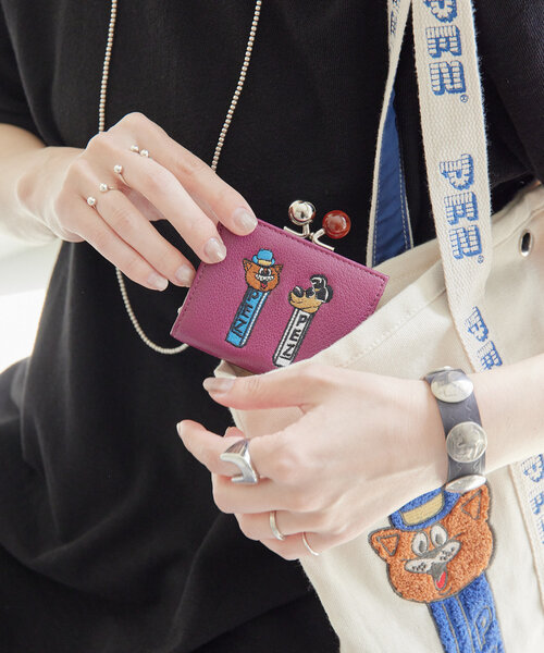 セール】【PEZ(ペッツ) ×ear】本革/コラボ三つ折りがま口財布（財布