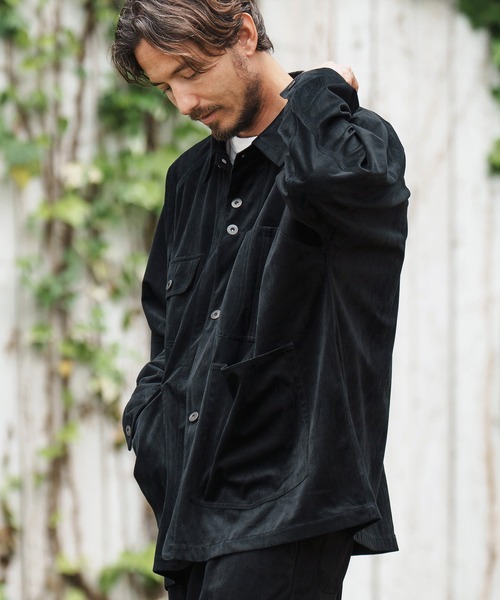 セール】mj10042-細畝コーデュロイシャツジャケット（その他アウター