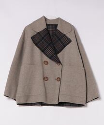 Vivienne Westwood タータンチェックリバーダブルコートグレー