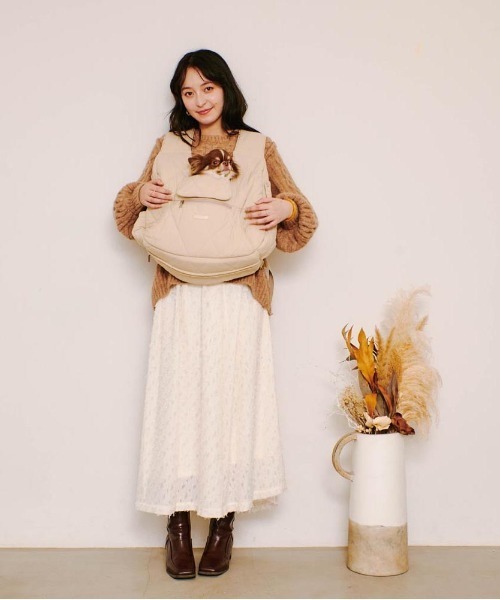 キルティングメッシュ付きフロントリュック【2サイズ展開・飛び出し