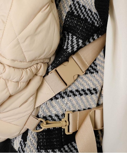 キルティングメッシュ付きフロントリュック【2サイズ展開・飛び出し