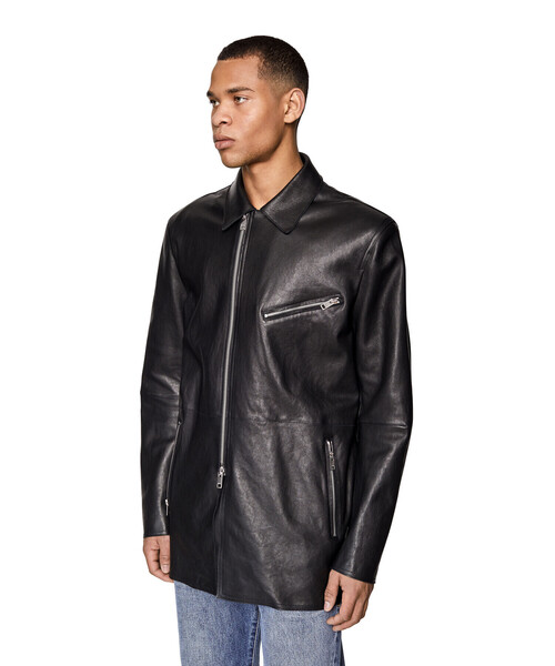 DIESEL 90's アーカイブ ストライプ ラムレザーライダース Y2K DIESEL