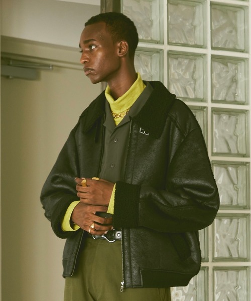 soerte（ソエルテ）の「Stand collar fake mouton jacket/スタンド