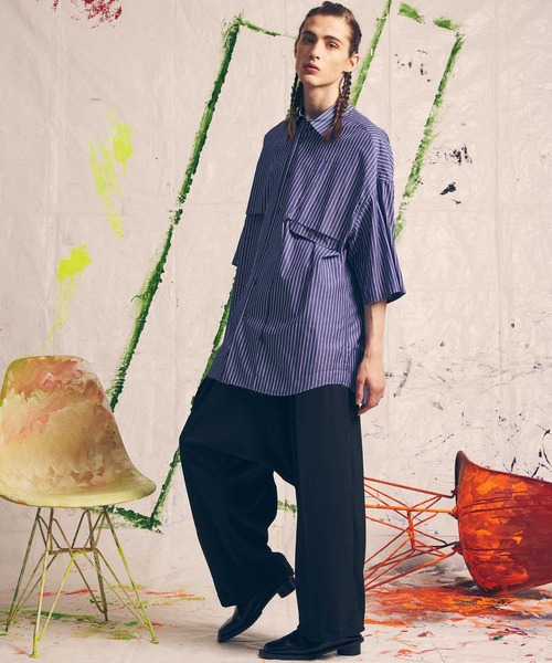 MAISON SPECIAL シルバー サルエルパンツ M MAISON SPECIAL シルバー