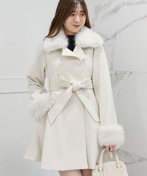 セール】2wayフェイクファーカラーフレアコート（その他アウター