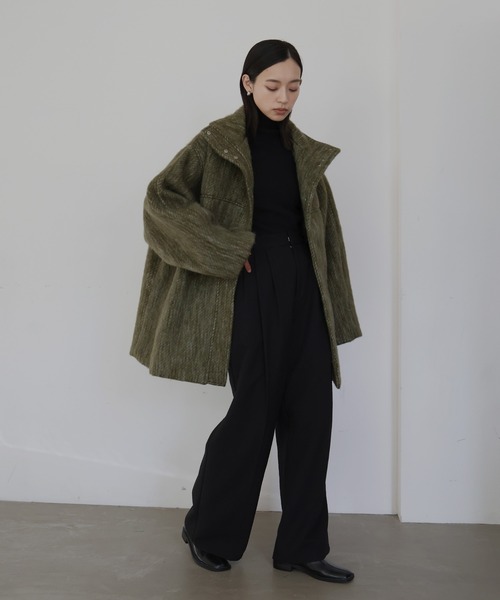 セール】シャギースタンドカラーコート（ステンカラーコート）｜hellam