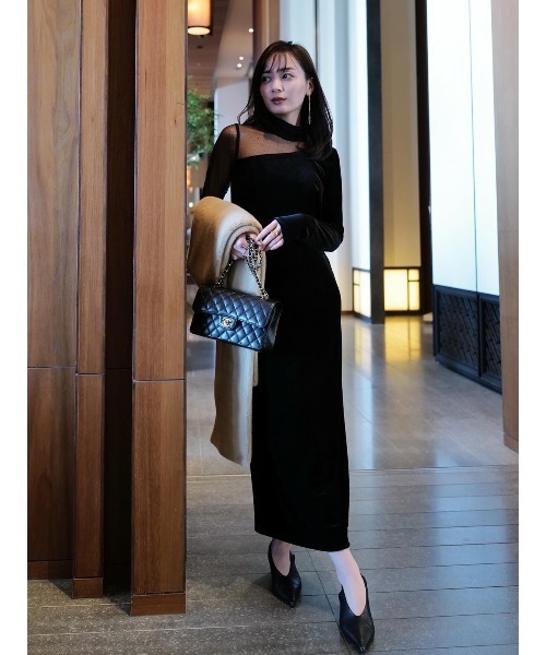 シアーコンビタイトワンピース（ワンピース）｜anuans（アニュアンス