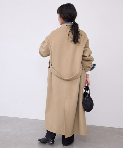 souple wool ダブルフェイスロングコート（チェスターコート）｜SLOBE