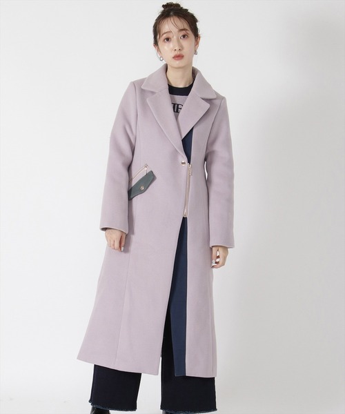 REDYAZEL（レディアゼル）の「配色チェスタージップコート（ステン
