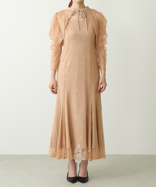 3way レースボレロセット フレア パーティー ドレス 2点 セット 結婚式