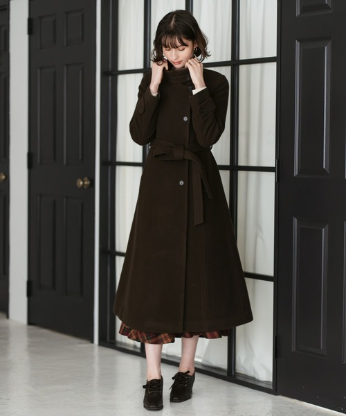 セール】2025秋冬新作 スタンドカラーロングコート（ステンカラー