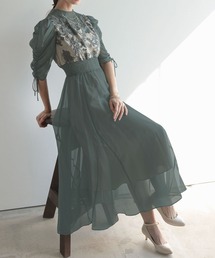 Dorry Doll｜ドリードールのドレス（グリーン・カーキ/緑色系・刺繍